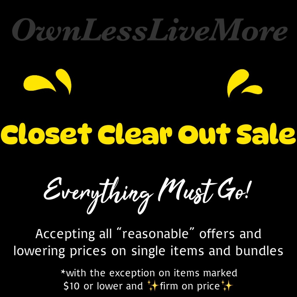 CLOSET CLEAR OUT SALE